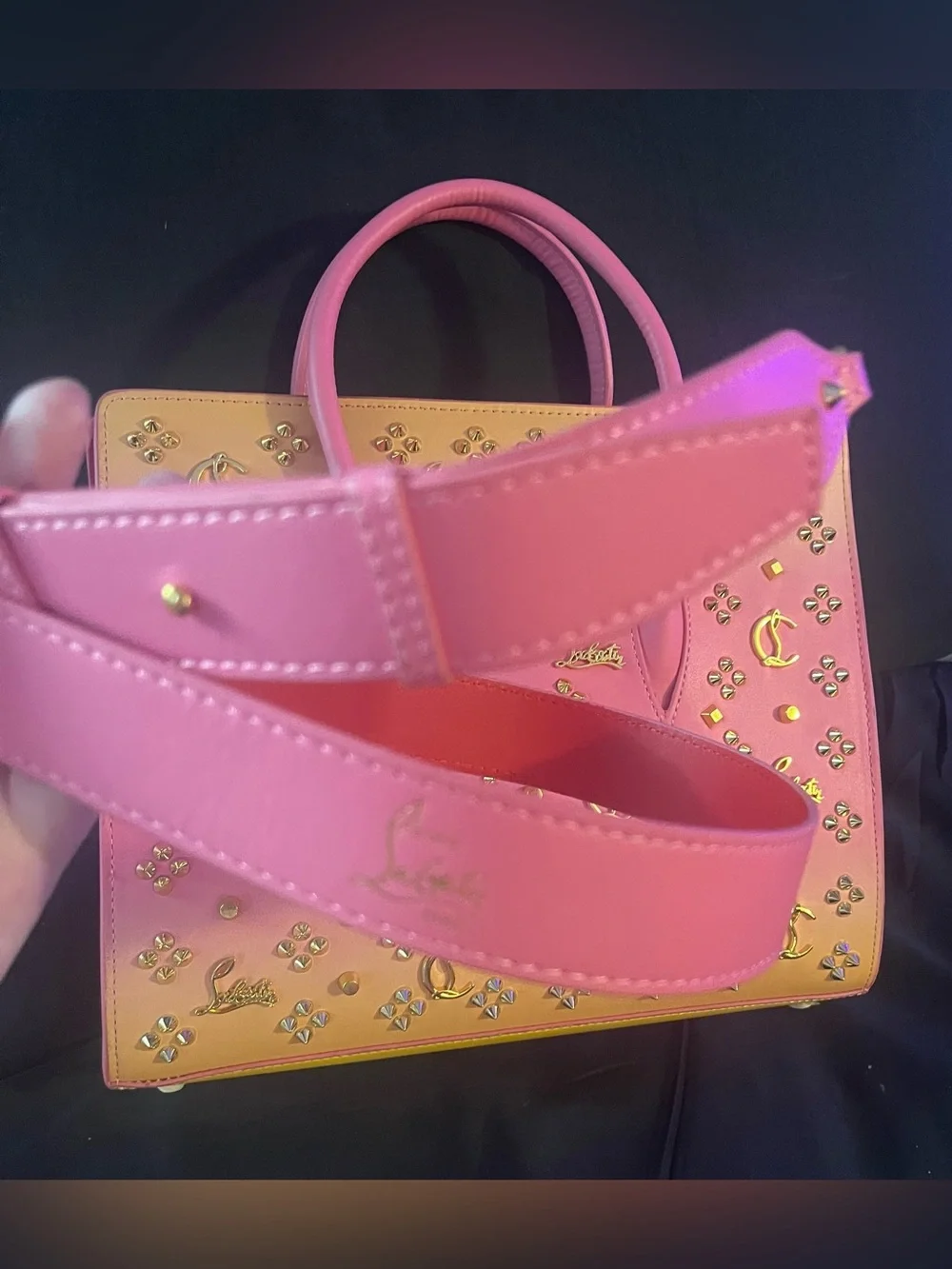 Pink Structured Satchel Tote with Removable Strap